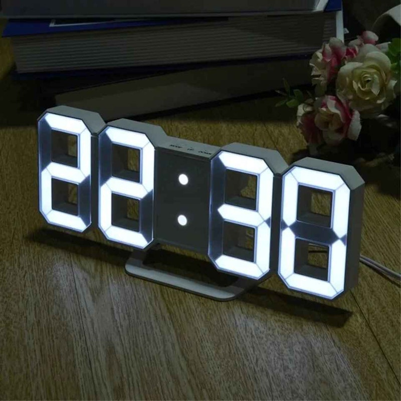 Digital LED Temperature Humidity Monitor LED Table Alarm Clock